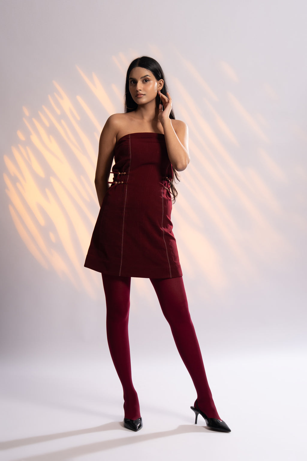 Out of Office Maroon Tube Dress