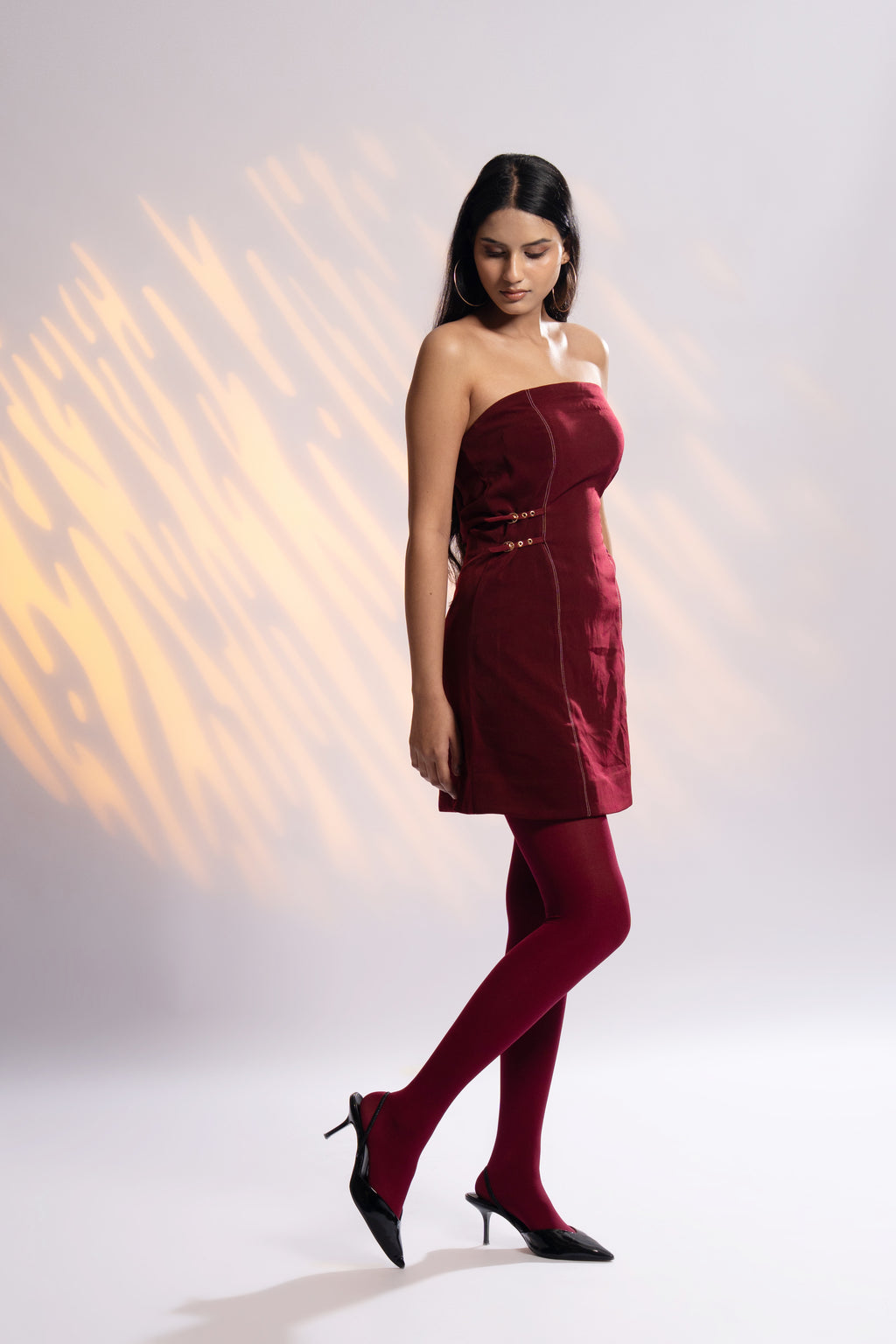 Out of Office Maroon Tube Dress