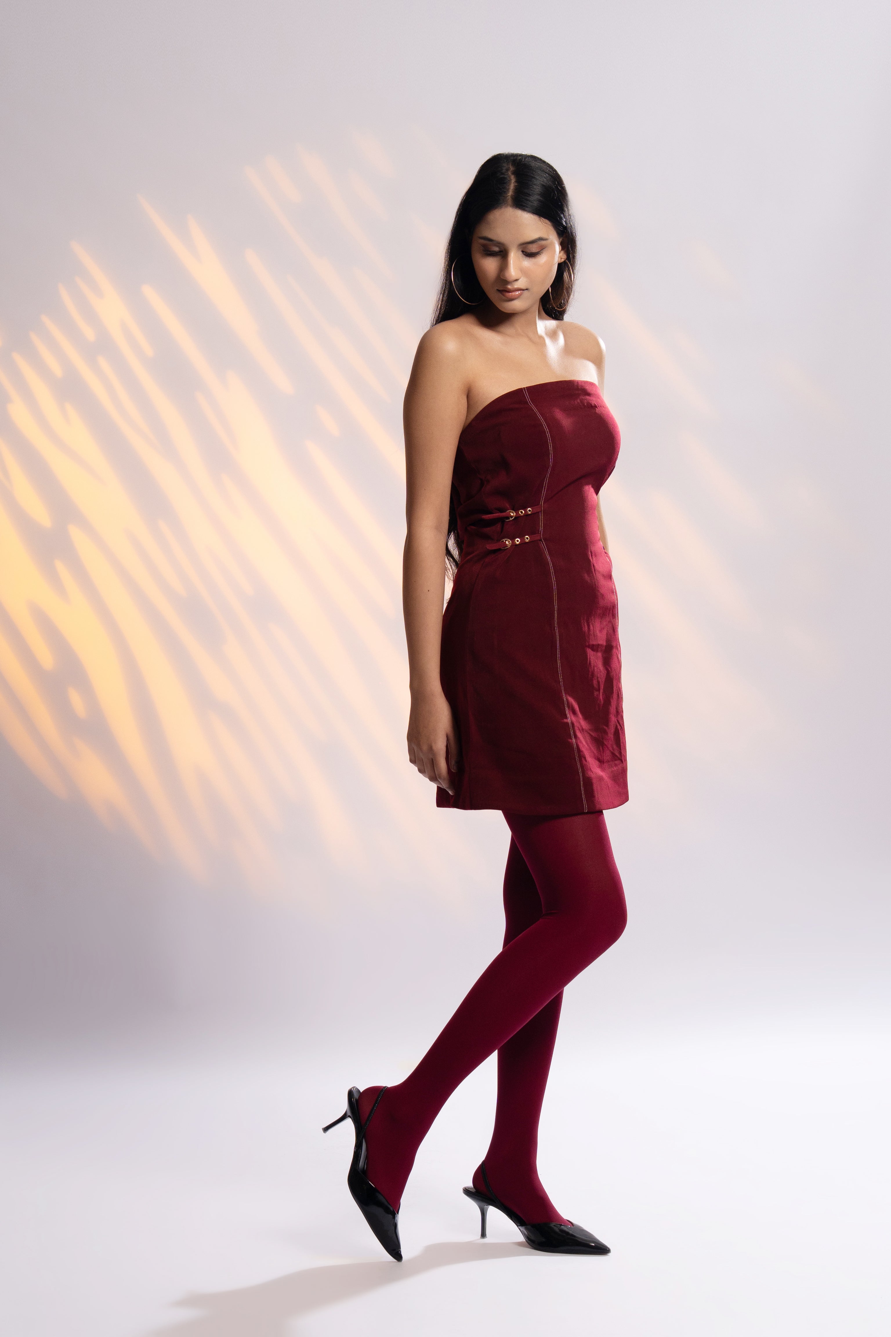 Out of Office Maroon Tube Dress