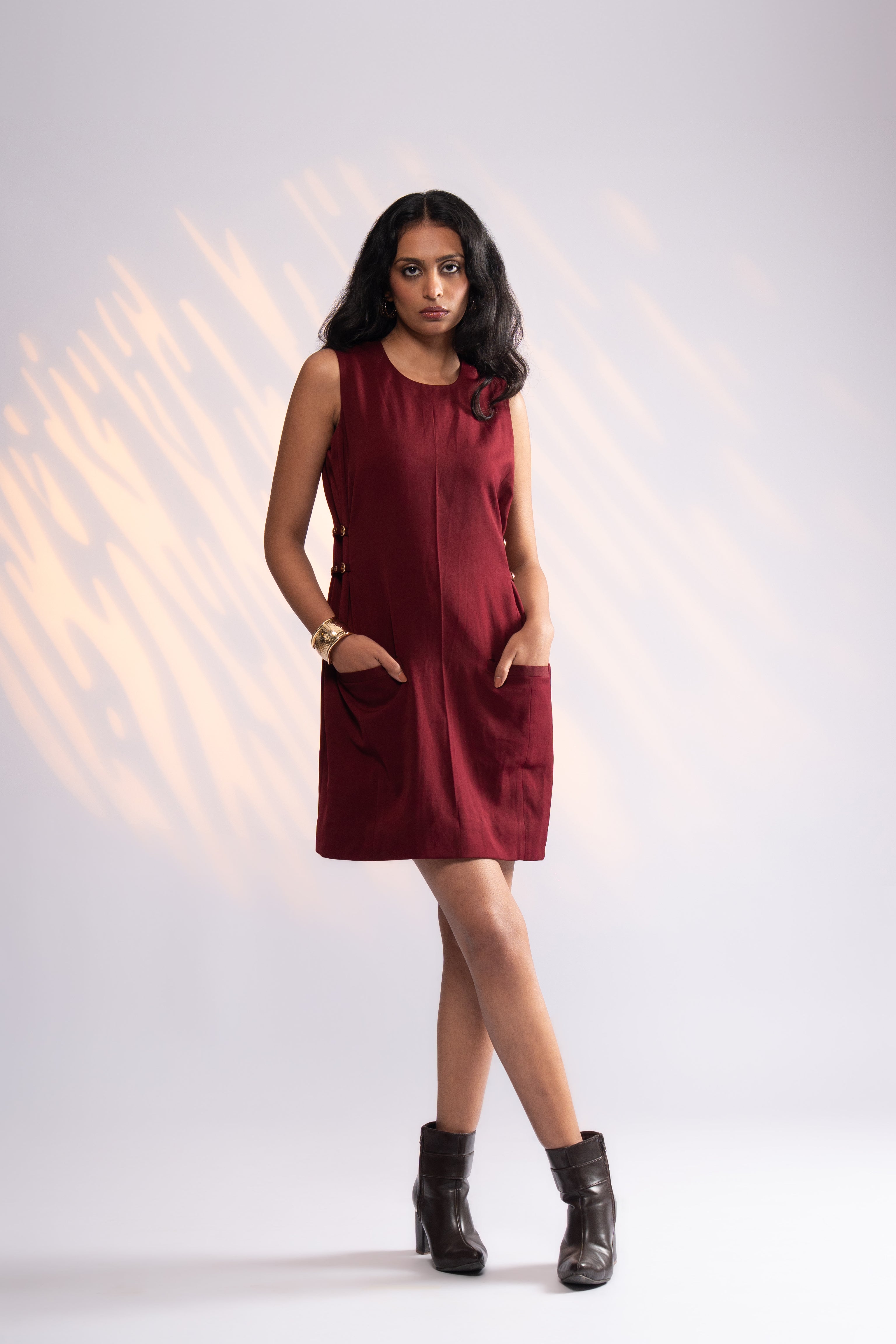 Got the Memo Maroon Dress