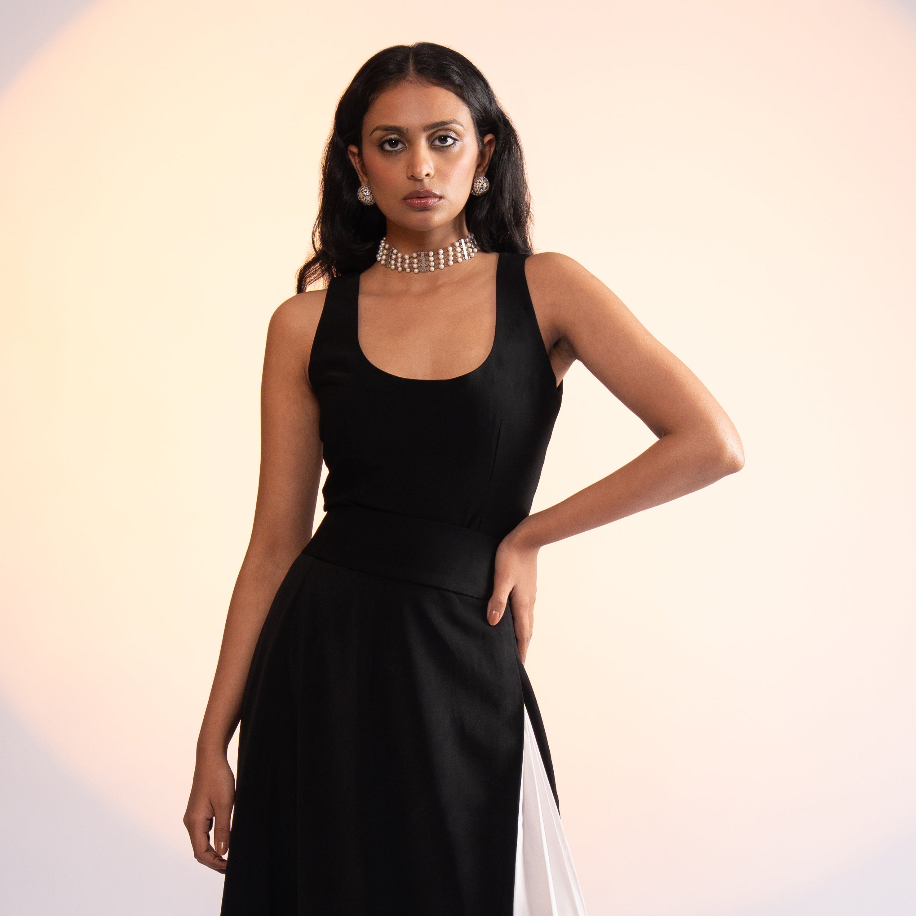 Clockout Navy Black Bodysuit