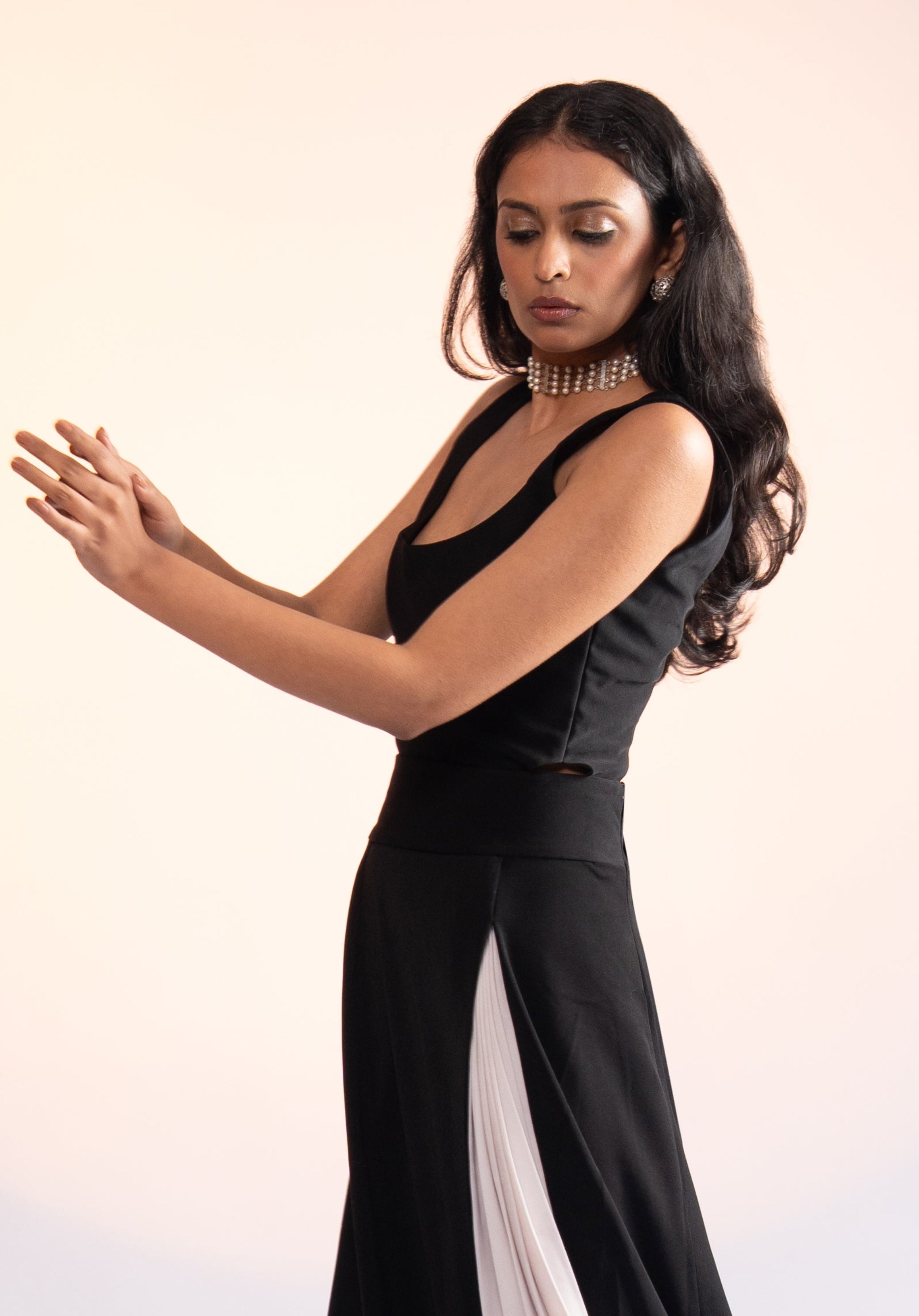 Clockout Navy Black Bodysuit