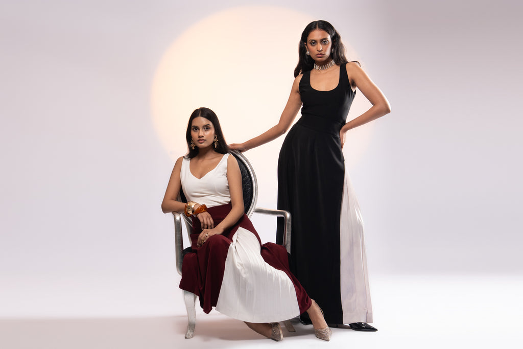 Addendum Pleaded Maroon Skirt